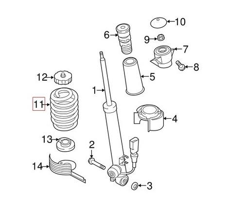 Audi Coil Spring - Rear 8K0511115DH